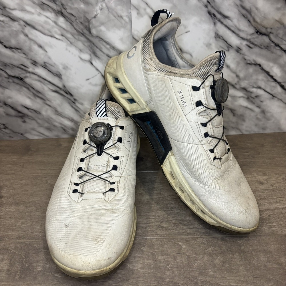 Ecco Biom C4 Mens 43/9-9.5 Golf Shoes BOA Gore-Tex Waterproof White Spikeless